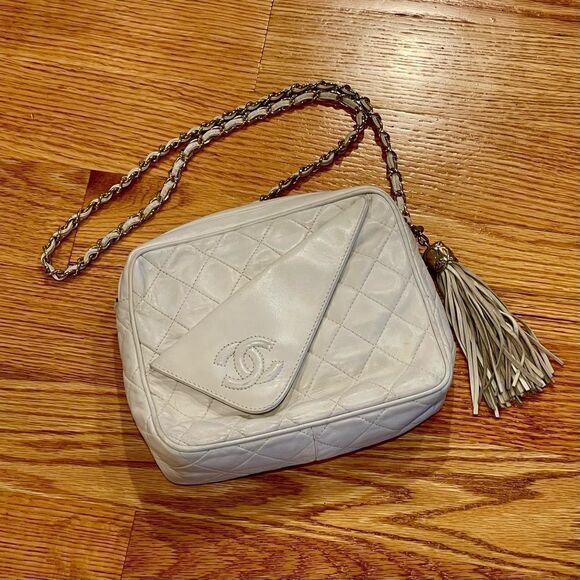 Chanel White Ivory Camera Bag Crossbody - Picture 4 of 13
